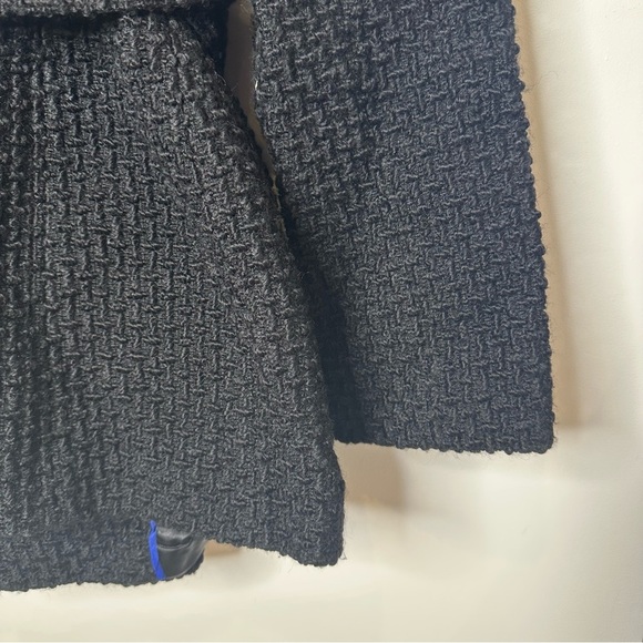 Calvin Klein Wool Knit Pea Coat Belt Warm Pockets Collar size 12p - Picture 9 of 12